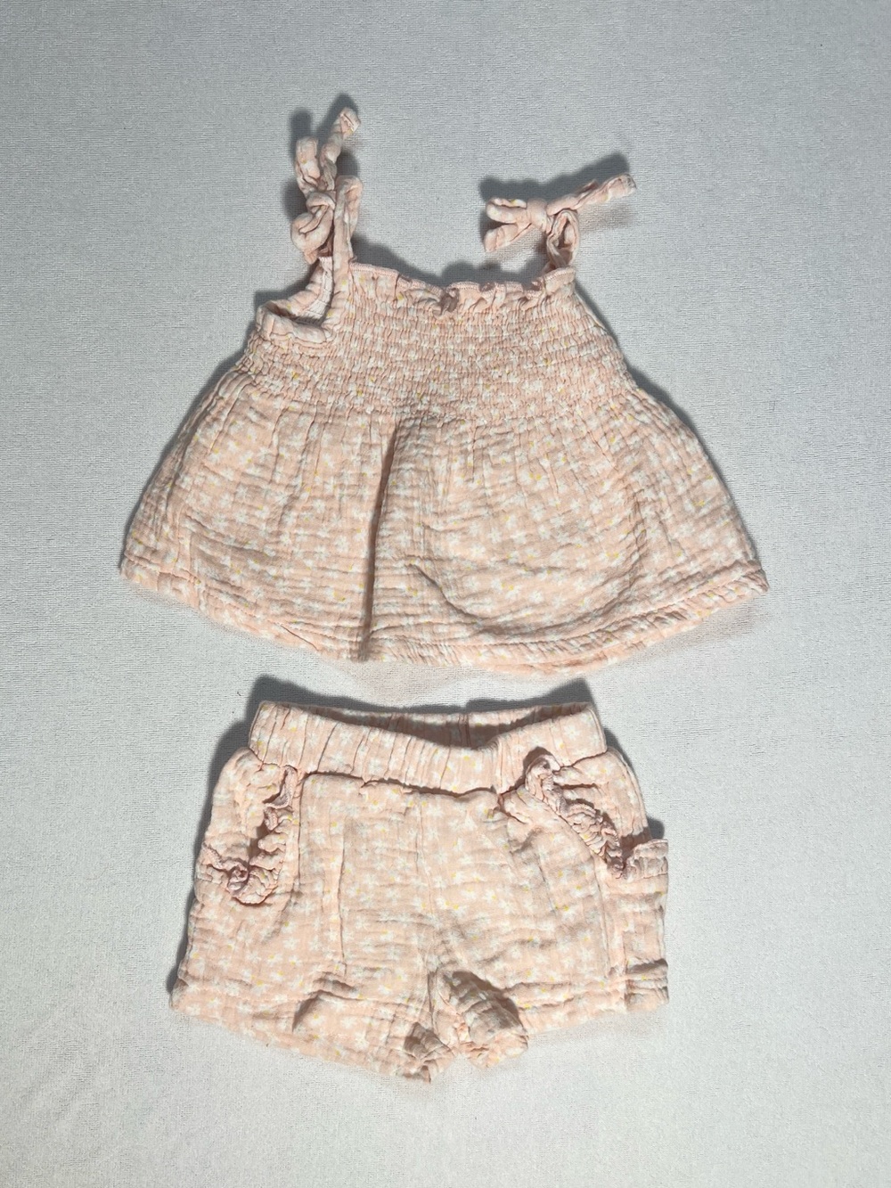 Starting Out Baby Girl 2PC Matching Shorts Set Pink Gingham 0-3 Months